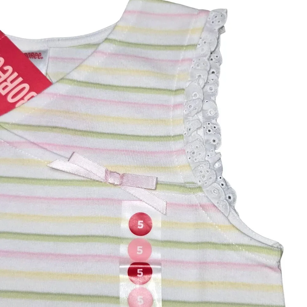 Vintage Gymboree Tank Top Size 5 Pastel Striped 100% Cotton Knit 2006 NWT